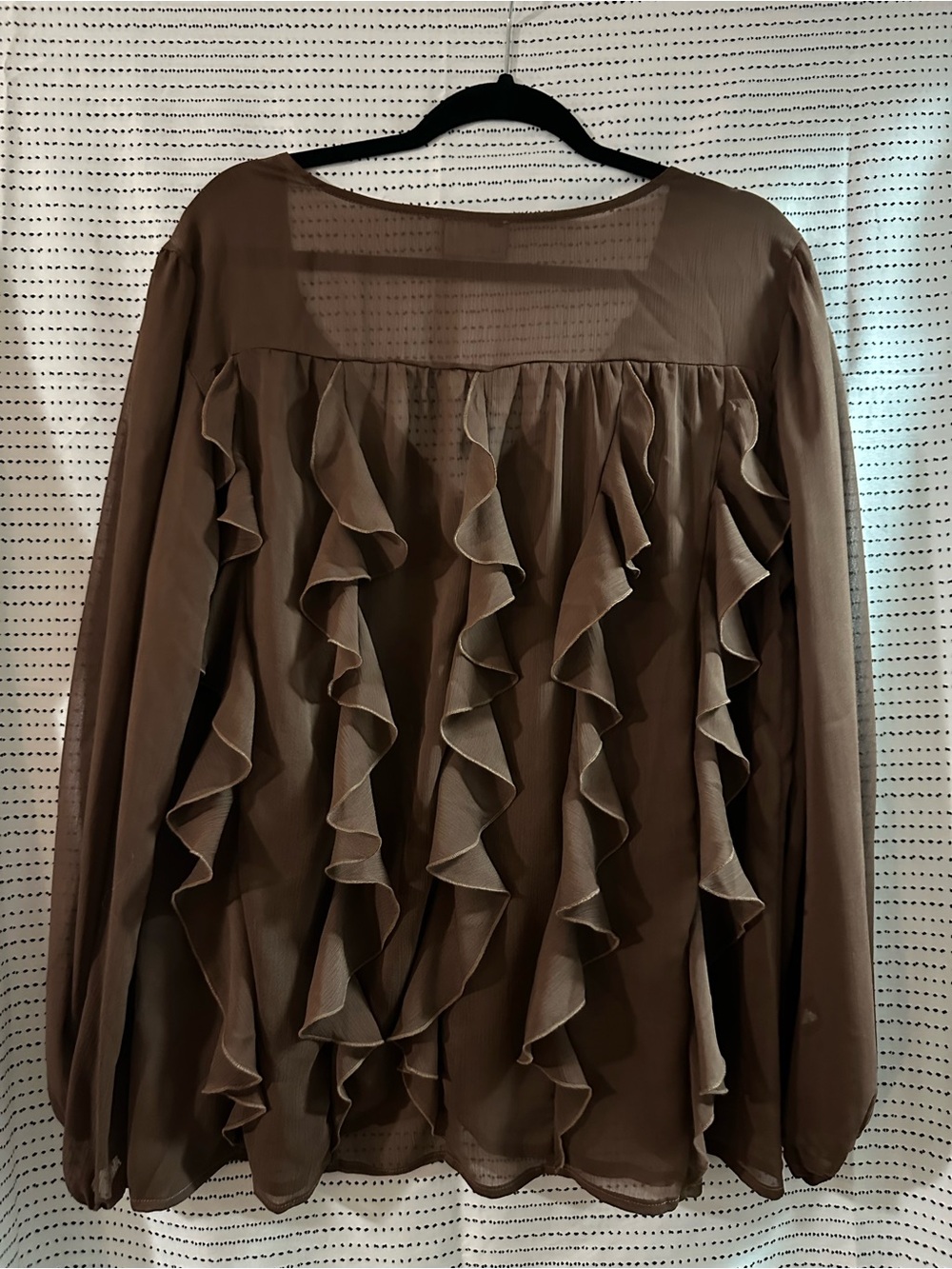 ASOS brown Ruffle Front Blouse - Picture 2 of 3